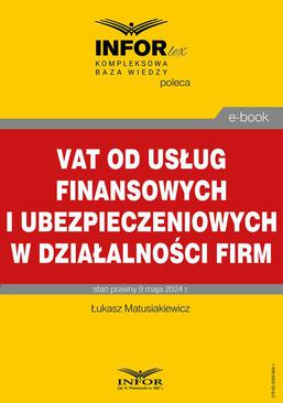 ebook VAT od usług finansowych i ubezpieczeniowych w działalności firm