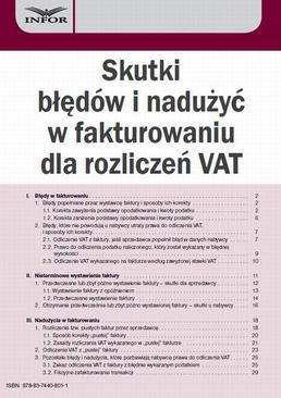 ebook Skutki błędów i nadużyć w fakturowaniu dla rozliczeń VAT