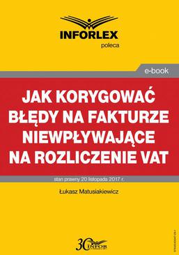 ebook Jak korygować błędy na fakturze niewpływające na rozliczenie VAT