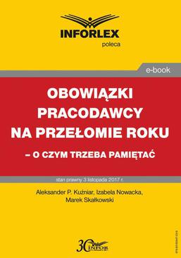 ebook Obowiązki pracodawcy na przełomie roku - o czym trzeba pamiętać