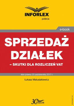 ebook Sprzedaż działek – skutki dla rozliczeń VAT