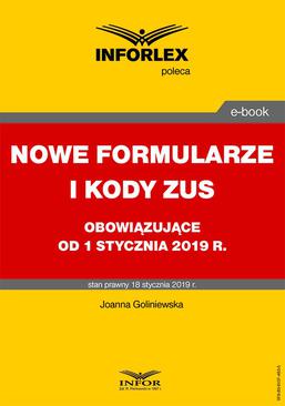 ebook Nowe formularze i kody ZUS obowiązujące od 1 stycznia 2019 r.