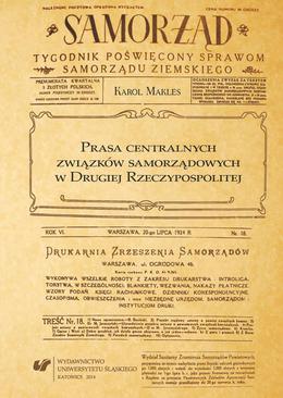 ebook Prasa centralnych związków samorządowych w Drugiej Rzeczypospolitej