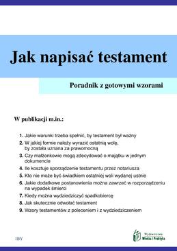 ebook Jak napisać testament - poradnik praktyczny