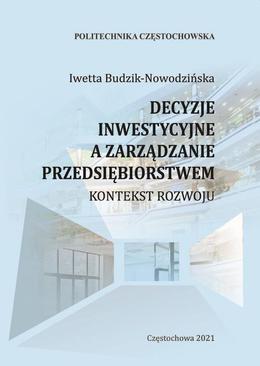 ebook Decyzje inwestycyjne a zarządzanie przedsiębiorstwem