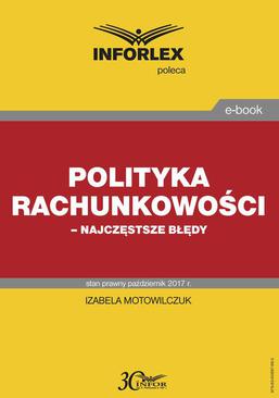 ebook Polityka rachunkowości – najczęstsze błędy